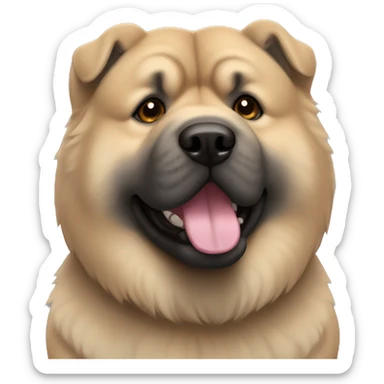 Beige grey chow-chow black muzzle sticker