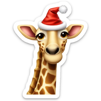 Jirafa con un gorro navideño  sticker