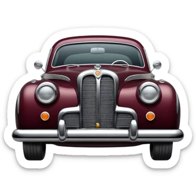 Car with classic look in maroon and black colour sticker