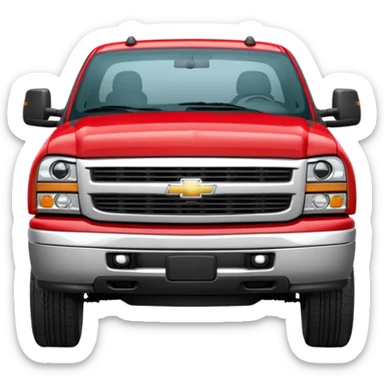 red 2005 chevy silverado 3500 crew cab front view sticker