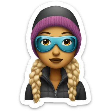 Fashion girl with ski mask sticker
