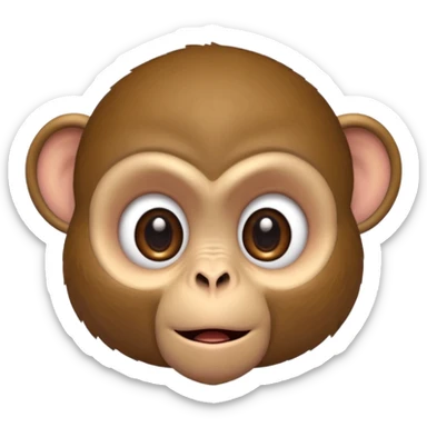monkey with fear expression  sticker