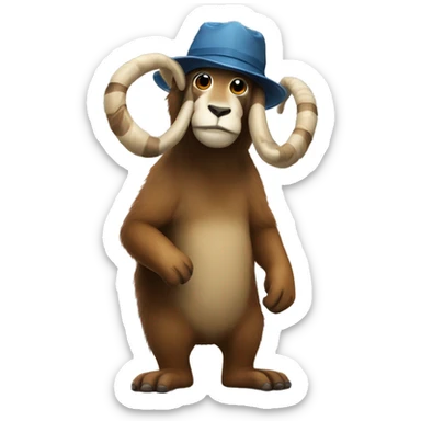 Mammot wearing Toe Jammer as a hat  sticker