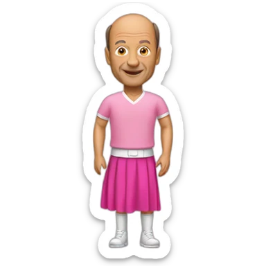traian basescu wearing a pink skirt sticker
