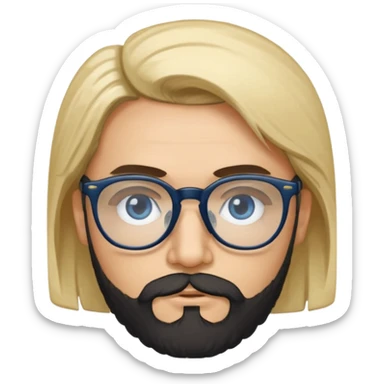 Quiero a un profesor de inglés que sea blanco con el pelo negro y corto que tenga barba pero no muy larga que tenga gafas con los ojos negros que esté fuerte y que al lado tenga a una chica rubia con los ojos azules y guapa sticker