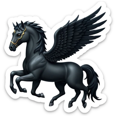 A black flying horse sticker
