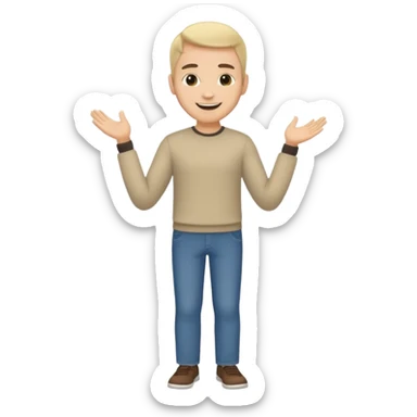 ligth man full body greeting sticker