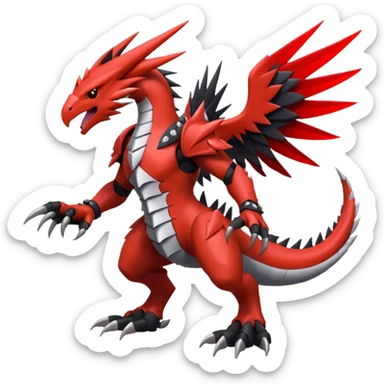 Skarmory-Yveltal-Guilmon-Rhyperior-Herdier-fusion (full body) sticker