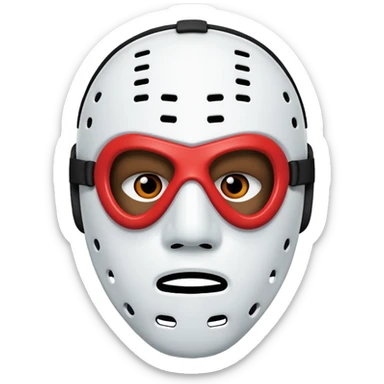 Masque de hockey de kanye west avec deux trous au dessus de la place de vision, et 6 trous en dessous de la place du nez sticker