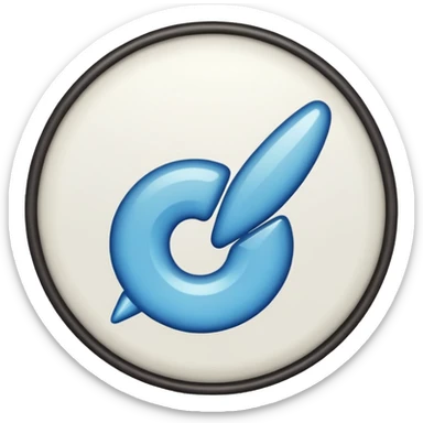 white tick with a blue background in a round shape sticker