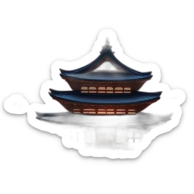 Magic night japanese temple  sticker