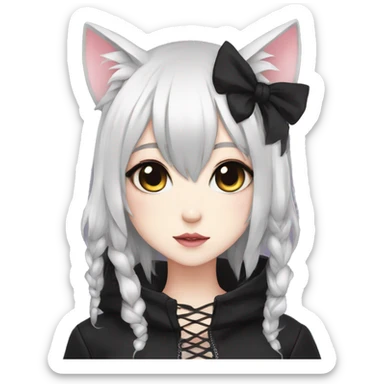 Edgy Kawaii Cute Cool Beautiful Elegant Pretty Anime Gothic Catgirl sticker