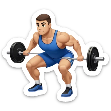 powerlifter bent-over row exercise sticker