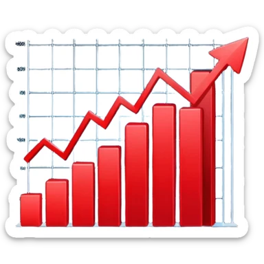 gráfico de ventas color rojo  sticker