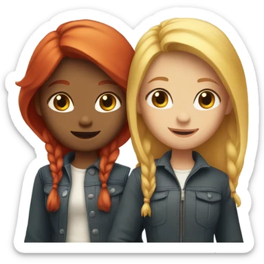 two--girls-best-friends-redhair-blonde sticker