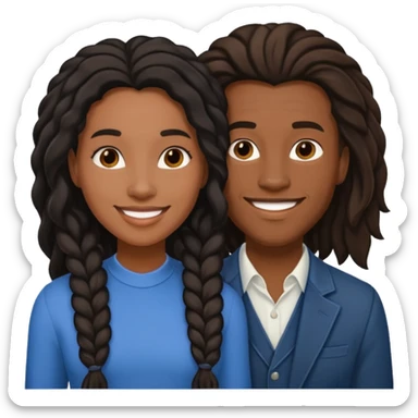 Black lesbian couple with one masculine and one feminine with long hair  sticker