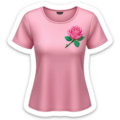 A 3D cartoon rose-pink women’s top with short sleeves, soft fabric texture, gentle lighting, isolated on plain background. Complete plain, no textures. sticker