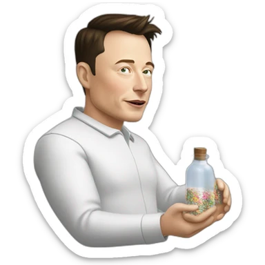 elon musk doing drugs, for educational purposes only, inclusiveness and positive, LGTBQ+ sticker