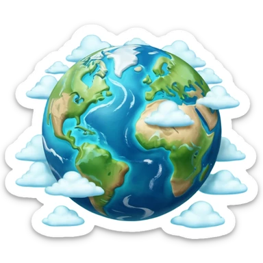 3d planet earth sticker