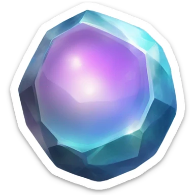 An opalescent rock gem in an orb sticker