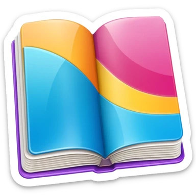 emoji of empty open colored magazine sticker