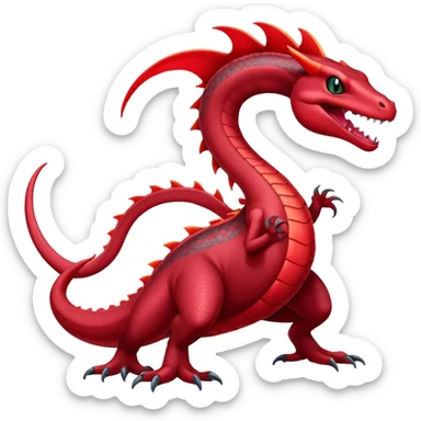 Badass black and red salamence-salazzle-hybrid, full body sticker