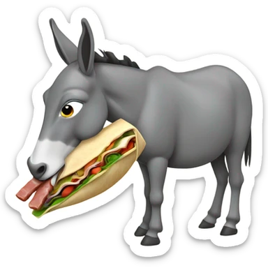 Donkey eating shawarma sticker