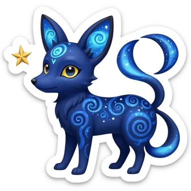 Dark-Deep-Cobalt-Blue Aural Spiritual Nebulae Starry Sparkly Swirly-patterned Star-patterned Umbreon-spirit sticker