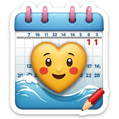 dibuja el 11 de febrero y de fondo un calendario sticker