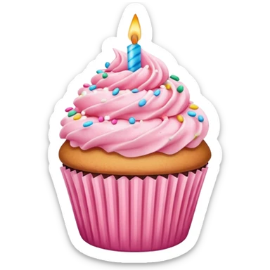  birthday Cupcake with pink icing sticker
