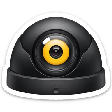 Dome cctv camera in black  sticker
