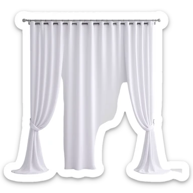 industrial white curtain sticker