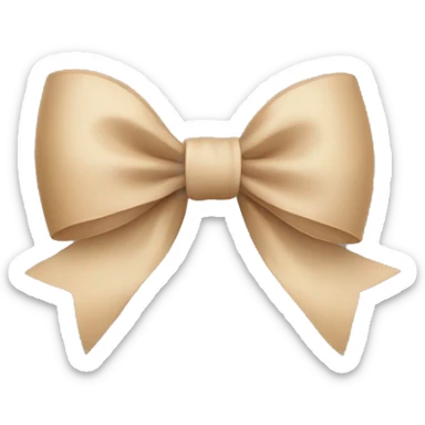 beige bow sticker