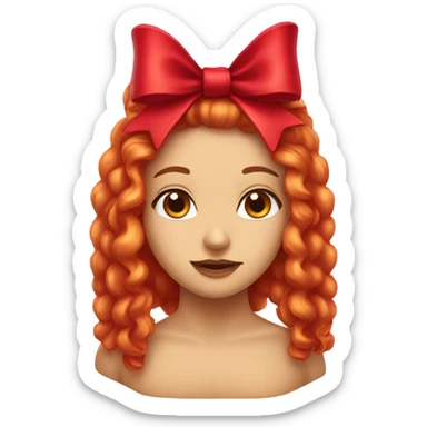 Cherry red bow sticker