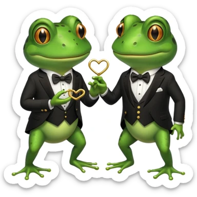 two frogs getting married sticker