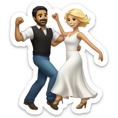Puerto rican beard short hair with blonde girl dancing sticker