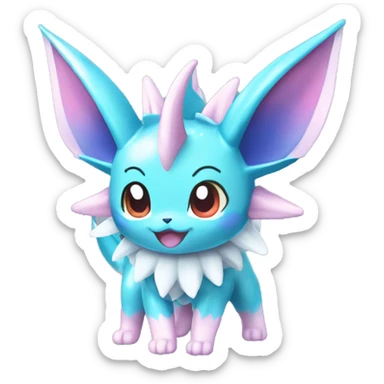 Shiny colorful Vaporeon Sylveon Pokémon sticker