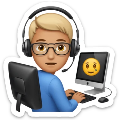 create a realistic emoji showing logistic person monitored something sticker