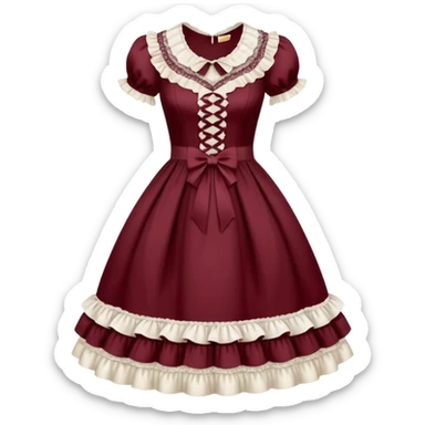 Lolita dress, white and burgyndy sticker
