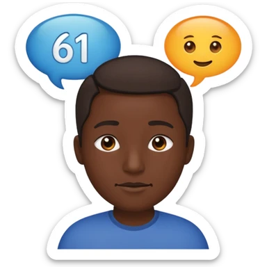 Make a person say 61 and make a bubble of him saying 61 sticker