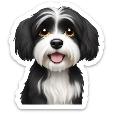 Black and white Havanese dog sticker