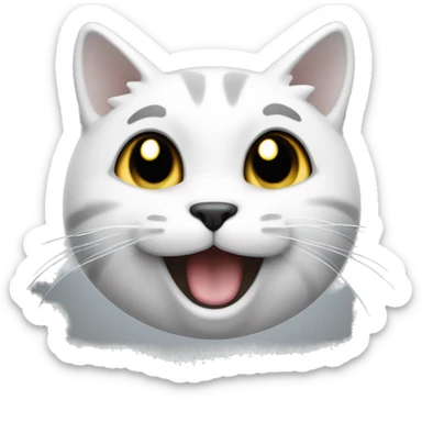 Gato blanco con negro feliz  sticker