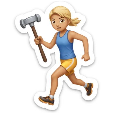 An emoji representing the "ironman challenge event" long-distance marathon for an mmorpg player who crafts everything themselves the hard way, and does not buy or sell items in-game. See https://ironman.com for ideas. sticker