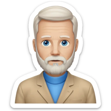 Older man with a full beard, a hard neck brace, and blue eyes. sticker