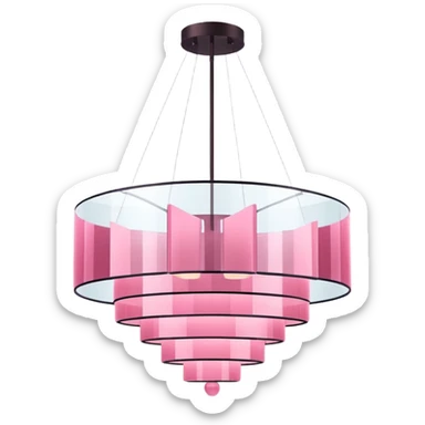 minimalist pink modern chandelier sticker