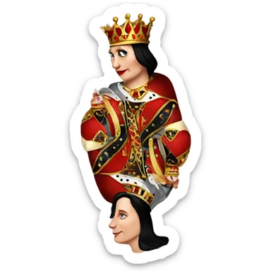 Queen of hearts playing card sticker