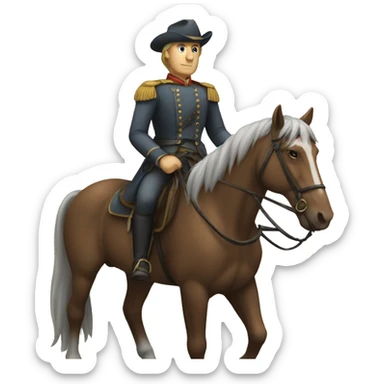 More man on a horse in the war sticker