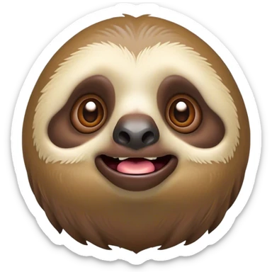 Cinematic Comical Sloth Portrait Emoji, Head tilted dramatically with an exaggeratedly shocked expression, featuring a slow, adorably sluggish form with wide, comically expressive eyes full of humorous disbelief, Simplified yet hilariously expressive features, highly detailed, glowing with a slightly sassy, lazy glow, high shine, dramatic yet playful, stylized with an air of quirky, unhurried attitude, soft glowing outline, capturing the essence of a meme-worthy sloth that looks ready to side-eye its way into viral fame! sticker