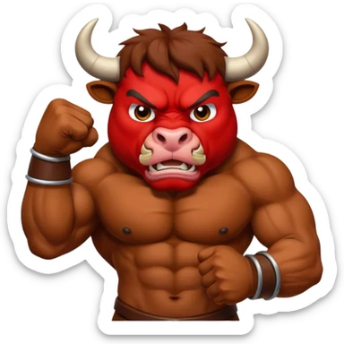 Angry bull emoji showing thumb down (DisLikes) sticker