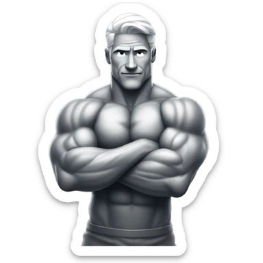 silver man muscular bicep flex sticker